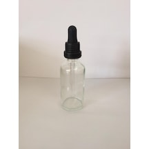50Ml Cam Şeffaf İnce Cam Damlalıklı Kilitli Kapak Siyah(10 Ad...