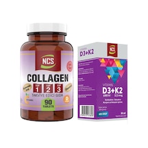 Kollajen Tip 1-2-3 Vitamin C & E 1000 Mg 90 Tablet & Vitamin D3 + K2 Damla 20 Ml