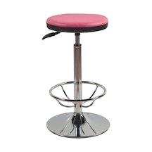 Ofiscombin Ofis Büro Eczane Laboratuvar Flanş Ayaklı Amortisörlü Çemberli Tabure Pembe Deri 00047499723