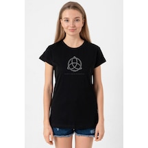 Dark Everything Is Connected Siyah Kadın Tshirt SIYAH