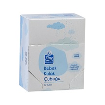 Fine Dreaming Bebek Kulak Çubuğu 72'li - %100 Pamuk, Güvenli Tasarım 4'li Avantaj Paketi - 4 Ad Tarı