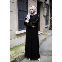 Nazzain Omuz İncili Abaya Çok Renkli