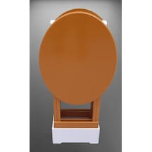 Çanta Zigon Sehpa Oval Model İkili Takım Ahşap Mdf Hardal Renk Uyumu El Yapımı