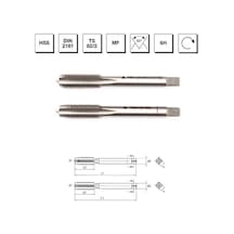 Mte Makina Takım M22x1.5 Hss Dın 2181 Metrik İnce Vidalı 2'li Takım Kılavuzu El Kılavuzu - B00102032206