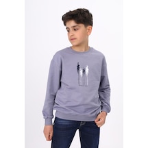 Toontoy Erkek Çocuk Baskılı Sweatshirt Koyu Gri