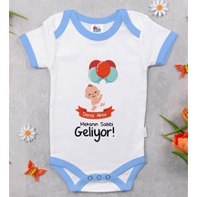 Bitmeyenkartus Bk Kids Kişiye Özel Mavi Bebek Body Zıbın - Model 69 Çok Renkli