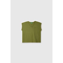 Benetton Kadın Tshirt Yeşil