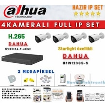 Dahua 4 Kameralı Starlight Ip Set Tak Çalıştır 1TB HDD 2MP 1080P Full HD Hazır 4lü Set