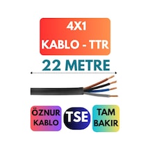 Öznur 4x1 Ttr Kablo Metre Seçenekli Siyah - 22 Metre