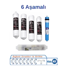 6 Aşamalı Su Arıtma Cihazı Filtre Seti Inline Filtre + Ro Membran + Mineral Filtre Kapalı Kasa Uyumlu Tam Set 6 Filtreli 11 Aşama