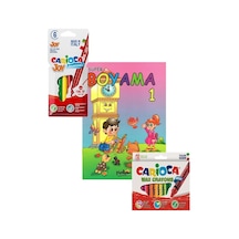 Carioca Joy Şekilli Keçeli Kalem - Carioca Wax Crayons - Boyama Kitabı Set
