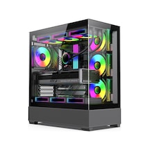 Zoko Alpha 7x120mm Argb Fan+kontrolcü+kumanda Pc Boş Siyah Kasa