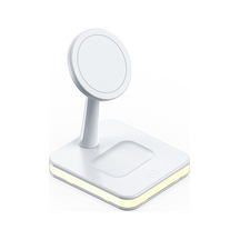 Butu Jjt-992İçin Usb Çıkışlı 3'ü 1 Arada Manyetik Kablosuz Şarj Cihazı Beyaz