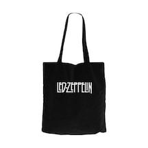 Led Zeppelin Logo Siyah Kanvas Bez Çanta Siyah