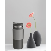 Silikon Kılıflı Gri Paslanmaz Termos 500ml Gri