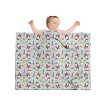 Noel Desenli Bebek Battaniyesi 40x30 İnç, Polar, Yumuşak, Hafif Ve Kalın Noel Korsan Baba Noel