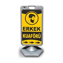 Erkek  Kuaför  Reklam ve Yönlendirme Uyari Dubasi A Tabela Gri