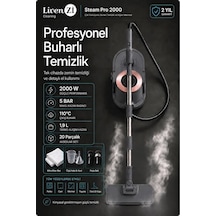 Livenzi Steam Pro 2000 Çok Fonksiyonlu Buharlı Temizlik & Hijyen Makinesi Gri