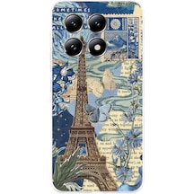 Xiaomi Mi 14t Pro Uyumlu Paris Ve Eyfel Kulesi Baskılı Silikon Kılıf Renkli