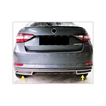 Skoda Superb Krom Egzoz Çerçevesi 2 Prç 2015-2019 Paslanmaz Çelik