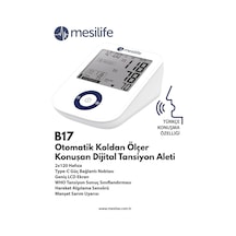 B17 Otomatik Koldan Ölçer Konuşan Dijital Tansiyon Aleti, 2x120 Hafıza, Type-c Güç Bağlantısı, Geniş Lcd Ekran