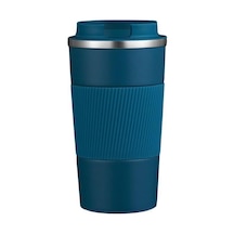304 L Kilitli Çelik Mat Mavi 510 Ml Kahve Termos Mug Cin405mv Açık Beyaz