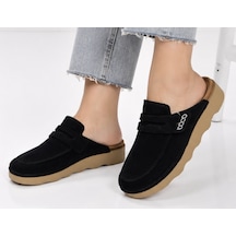 N Napa Shoe Np.351.siyah Süet Deri Terlik