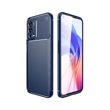 Oppo A55 4g Kılıf Karbon Görünümlü Silikon Kamera Korumalı Üstün Koruma Pazarplus Lacivert