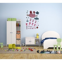 Duvar Süsü Sticker 2 Adet Tavşan Desenli Pvc 70x50x0,5cm