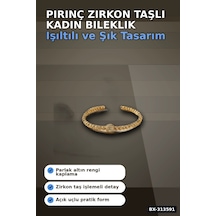 Pirinç Zirkon Taşlı Kadın Bileklik - Dorika Model Rengi Tekli Paket Bx-313591 Rekli