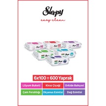 Easy Clean Yüzey Temizlik Havlusu Mendili Doğa & Çiçek Serisi 6x100 Karma Paket Tekli