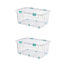 2 Adet 90 Litre Mega Multi Box Şeffaf Saklama Kutusu - E-520-2