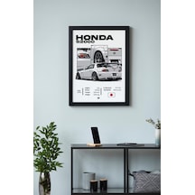 Honda S2000 Ahşap Çerçeveli Poster Otomobil Tasarım Baskı
