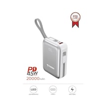 Trm-1028 Beyaz 20000 Mah Type-c Lightning 45 W Hızlı Şarj Dijital Göstergeli Powerbank