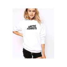 Arctic Monkeys Baskılı Beyaz Kadın Sweatshirt (534611215)