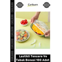 Üstün Hijyen Gıda Taze Koruma Koku Engelleme Pratik Kullanım Lastikli Tencere 100'lü 24cm Tabak Bone