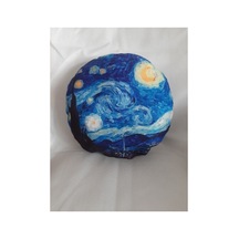 Van Goh Yıldızlı Gece Desenlı Tasarım Yastık Mavi