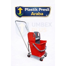 Umbex Plus- Tek Kovalı Krom Temizlik Arabası Ve Paspas Arabası Temizlik Seti Plastik Presli A Kalite