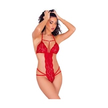 Sistina Bayan Kırmızı Dantelli Bodysuit 917 Kırmızı