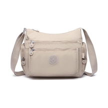 Smart Bags Smartbags Krinkıl Kumaş Kadın Çapraz Çanta 1115 Bej Bej
