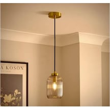 Mylights Rustik Vintage Bal Camlı Tavan Sarkıt Avize 14 Cm Cap Opal