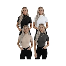 Hashtag Kadın Balıkçı Yaka Yarım Kol Body 4'lü Set Viskon Kumaş Siyah, Beyaz, Bej, Antrasit Hashtag Kadın Balıkçı Yaka Yarım Kol Body 4'lü Set Viskon Kumaş Siyah, Beyaz, Bej, Antrasit