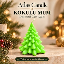 Fosfor Yeşili Kokulu Çam Ağacı Mum - Renkli Yılbaşı Hediyesi Yeşil