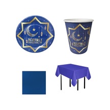 Hayırlı Ramazan 16 Kişilik Tabak Bardak Set Ramazan Süsleri
