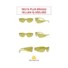 Brava2 Yellow İş Güvenlik Gözlüğü Polikarbonat Tek Lens, Uv Koruma, Darbe Dayanımlı