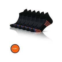 Collection 6 Çift Bambu Spor Dikişsiz Performans Kısa Patik Erkek Siyah