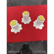 Dekoratif Mum Şeklinde Tealight Mumluk Her Renk Ve Boyutta Kişiye Özel Tasarım Beyaz