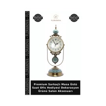 Premium Sarkaçlı Masa Üstü Saat Ofis Hediyesi Dekorasyon Ürünü Salon Aksesuarı Çok Renkli