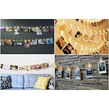 10 Lu Led Işıklı Fotoğraf  Mandalları