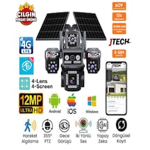 O-kam Ok-331 Premium 4g 12mp 4g Sim Kartlı Solar Panelli 4 Lens 1 Ptz Akıllı Kamera